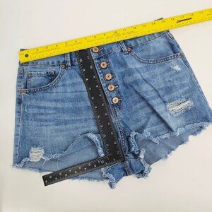 Super High Rise Wedge Vintage Denim Jean Shorts Cut Offs